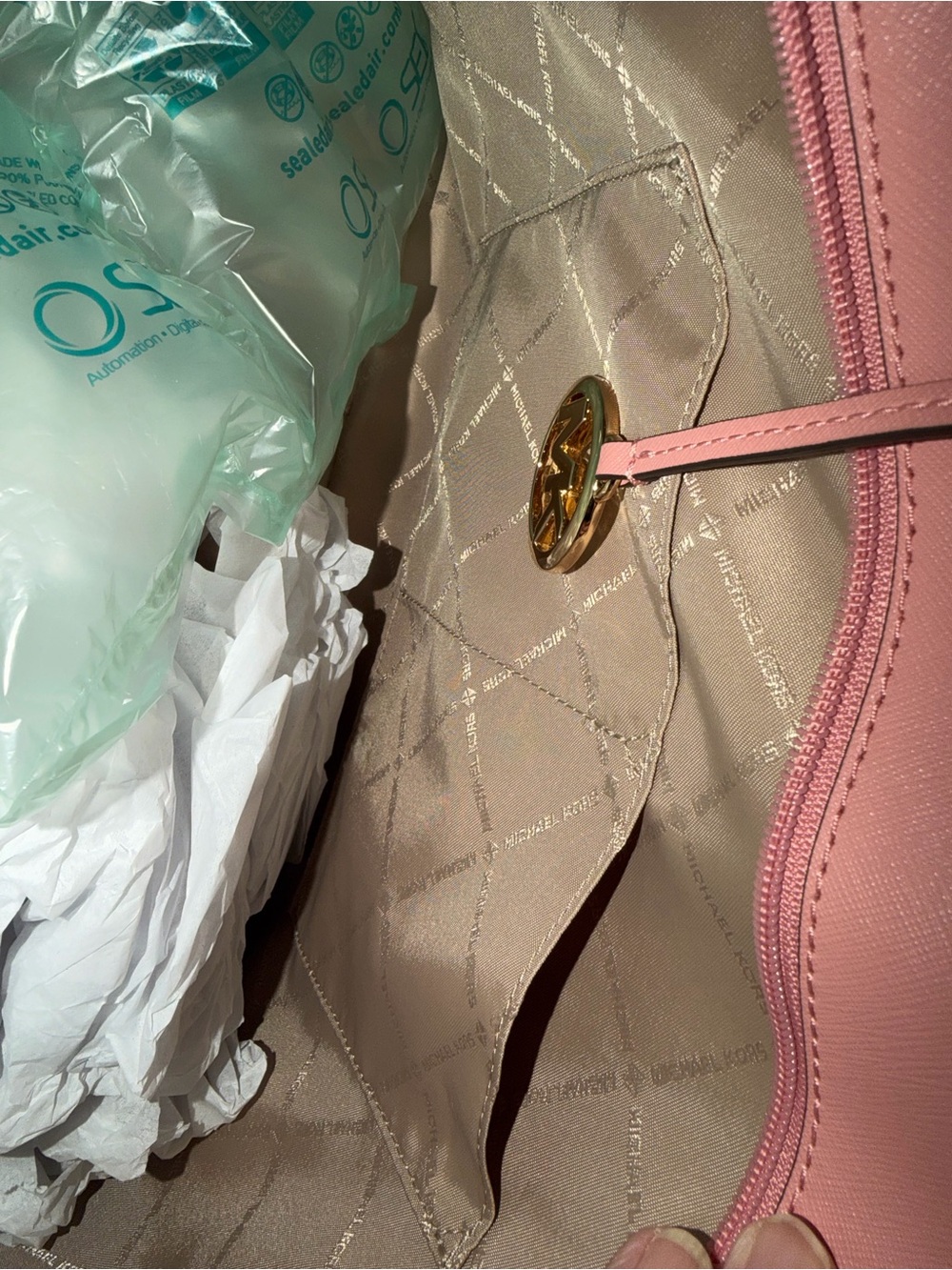 Michael Kors Rose Pink Saffiano Leather Tote - Picture 4 of 5